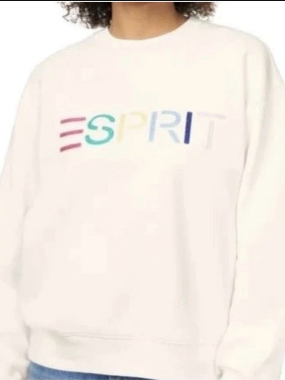 Esprit Cream Sweatshirt with Multicolor Embroidered Logo - Picture 4 of 4